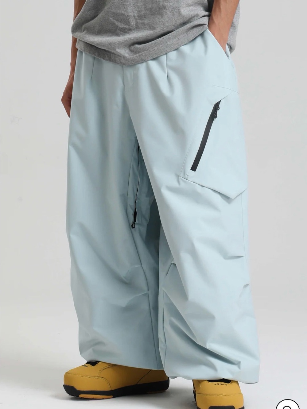 Gsou Light Blue Wide-Leg snowboarding pants NWT